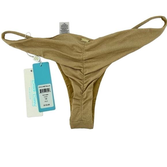 Beach Bunny Gold Metallic Jordan Tango Bottom  14 2XL - Picture 3 of 4